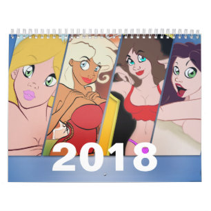 Calendario 2018 del Pin-Para arriba del dibujo