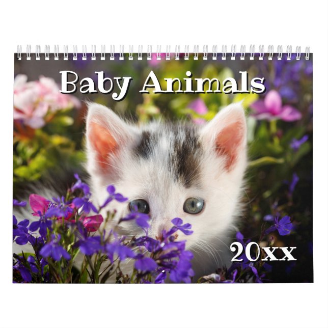 Calendario 2019 animales adorables del bebé (Tapa)