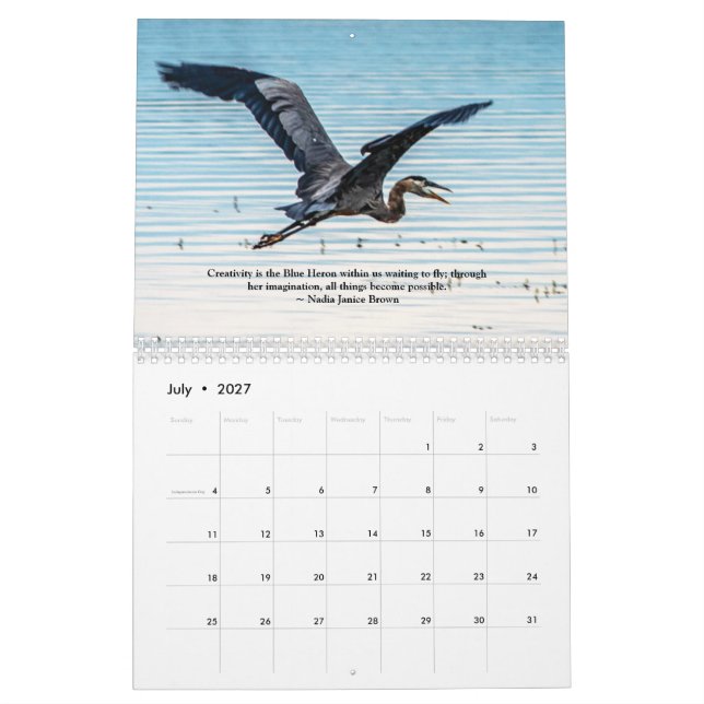 Calendario 2019 con fotografías y citas (Jul 2027)