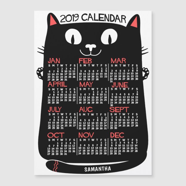 Calendario 2019 (Consulte Descripción de la nueva  (Anverso)