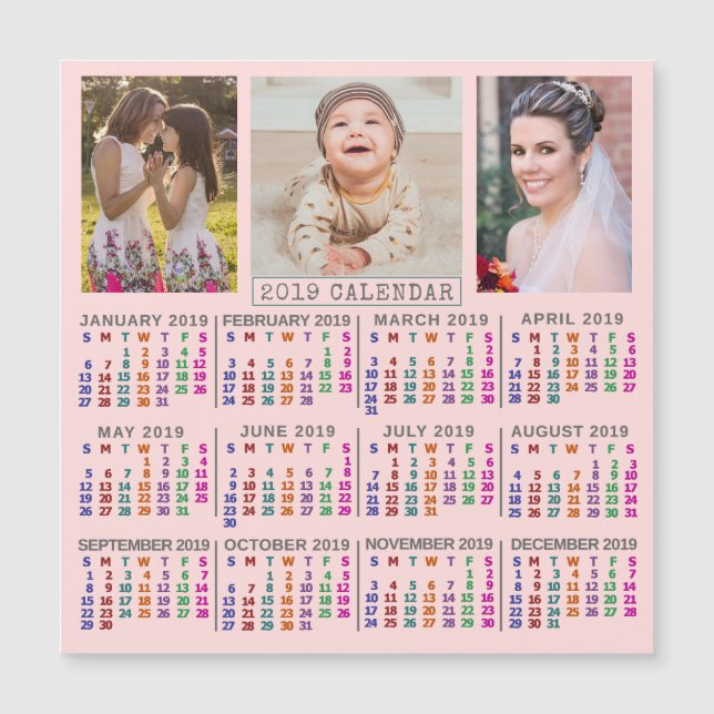 Calendario 2019 (Consulte Descripción de la nueva  (Anverso)