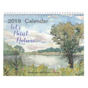 Calendario 2019 de la naturaleza de la acuarela