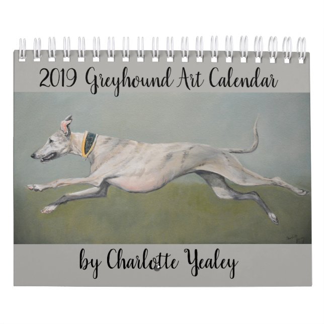Calendario 2019 del arte del galgo por Charlotte (Tapa)