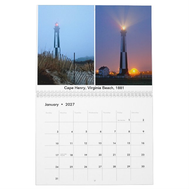 Calendario 2019 del faro (Jan 2027)