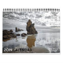 Calendario 2019 del océano del paisaje marino