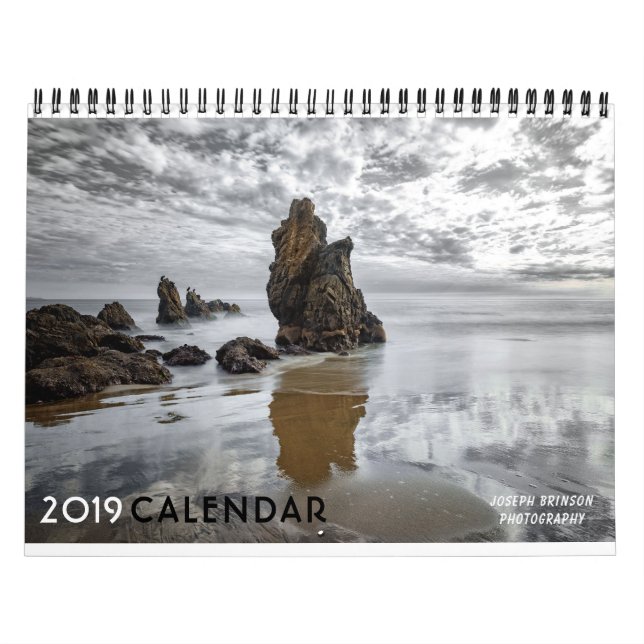 Calendario 2019 del océano del paisaje marino