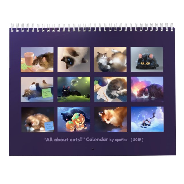 Calendario 2019 - ¡Todo sobre gatos! (Reverso)