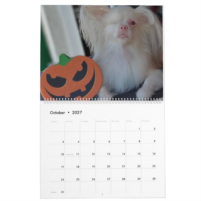 Calendario 2020 afortunado (Oct 2027)