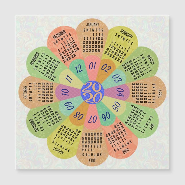 Calendario 2020 (Consulte Descripción de la nueva  (Anverso)