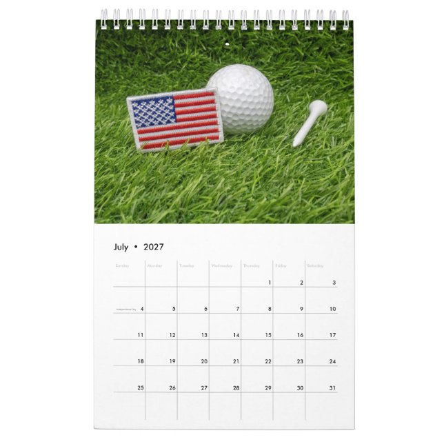 Calendario 2020 para golfistas con bola de golf en (Jul 2027)
