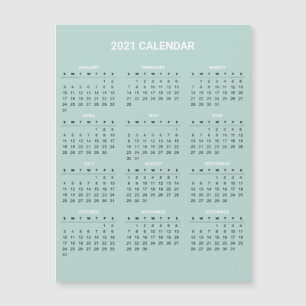 Calendario 2020 simple pero elegante Tarjeta mag