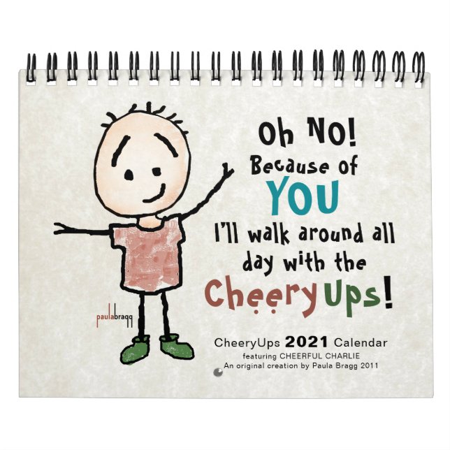 Calendario 2021 Alegre estímulo del Personalizado Stickman (Tapa)