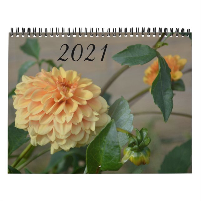Calendario 2021 con 12 meses de dahlias (Tapa)