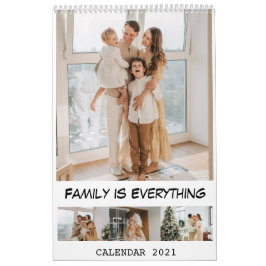 Calendario 2021 La moderna familia de fotos Personalizado es