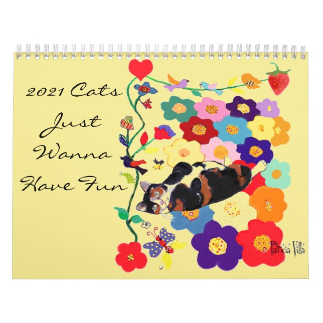 Calendario 2021 Los Gatos Quieren Divertirse, Arte De Gato 20 (Tapa)