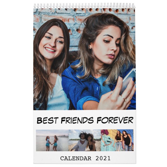 Calendario 2021 Modern Personalizado Photo Best Friends (Tapa)