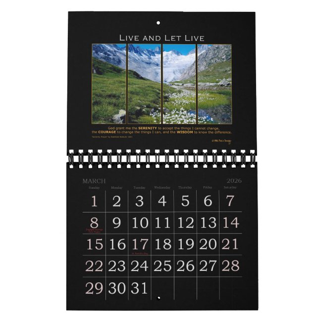 Calendario 2021 Oración por la serenidad Dios conceda la recu (Mar 2026)