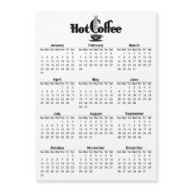 Calendario 2021 Retro Café caliente Signage Magnét