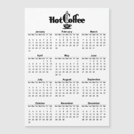 Calendario 2021 Retro Café caliente Signage Magnét
