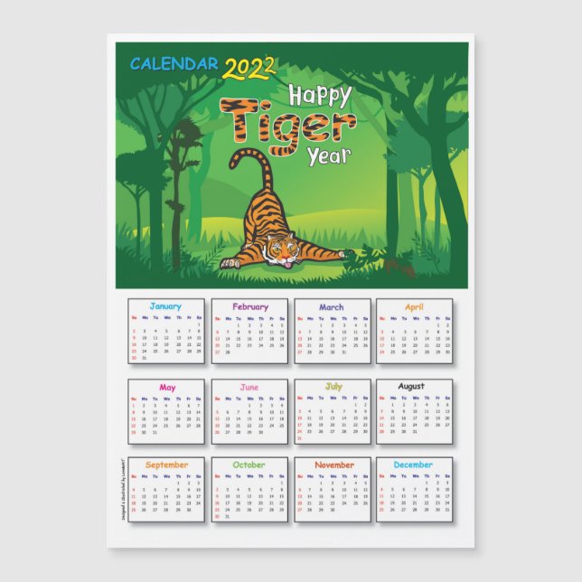 Calendario 2022 con tarjeta Tiger_Magnatic (Anverso)