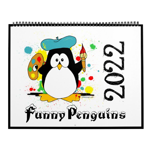 Calendario 2022 de divertidos pingüinos Personaliz (Tapa)