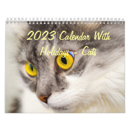 Calendario 2023 Calendar With Holidays - Cats