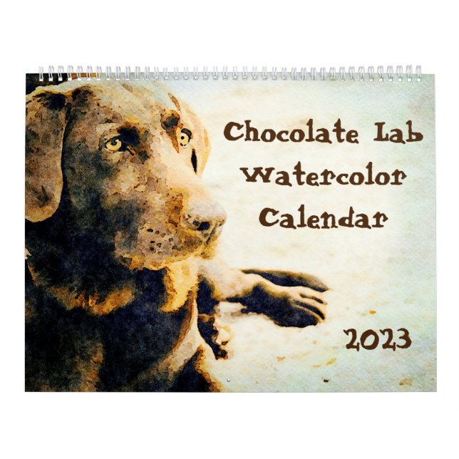 Calendario 2023 Chocolate Lab Perro Lama regalo Labrador Aman (Tapa)