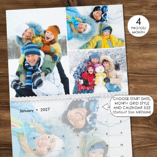 Calendario 2023 Collage de fotos simple Personalizado 4 al me