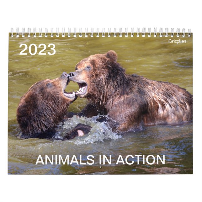 Calendario 2023 de animales en acción (Tapa)