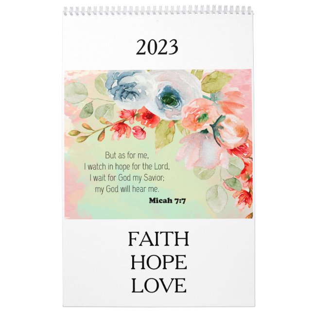 Calendario 2023 de Biblia versus Floral (Tapa)