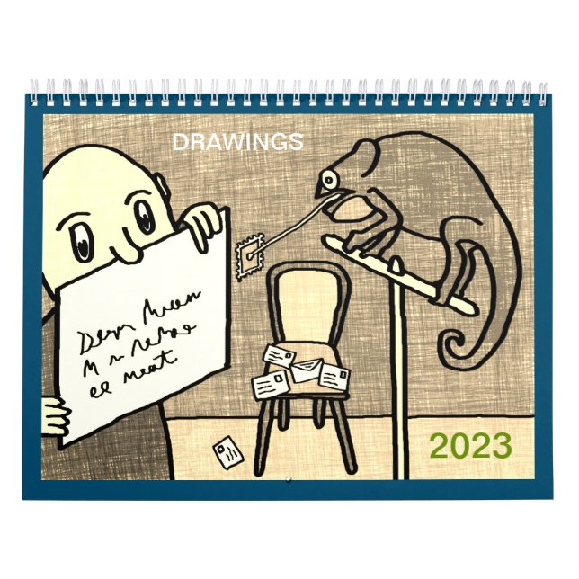 Calendario 2023 de dibujos de sepia de estilo infa (Tapa)