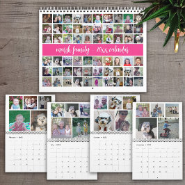 Calendario 2023 Familia Moderna 60 Foto - Personalizado Rosa 