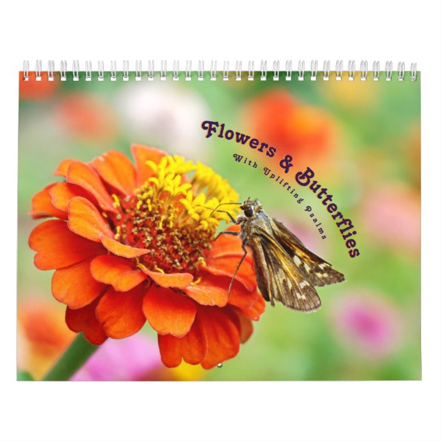 Calendario 2023 Flores y Mariposas con Salmos Upliftantes (Tapa)