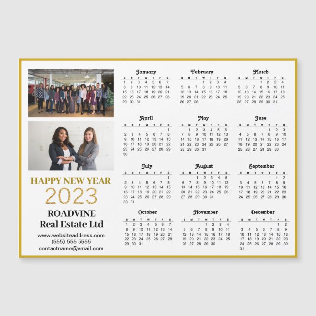 Calendario 2023 Foto profesional Tarjeta magnética (Anverso)