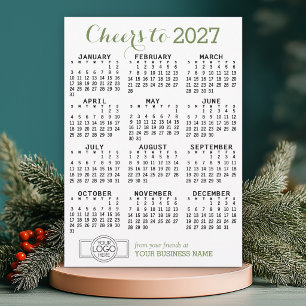 Calendario 2023 Green White Business - Tarjeta de