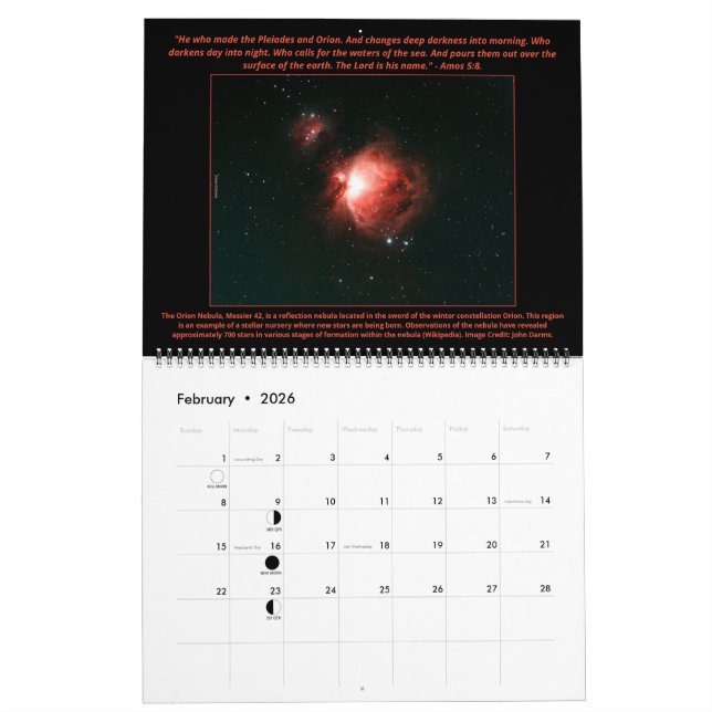 Calendario 2023 LARGE Psalm 19 Astronomy Society Calendar R2 (Feb 2026)