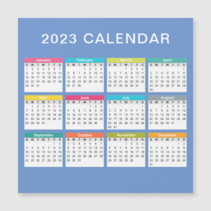 Calendario 2023 lindo y colorido   Imán