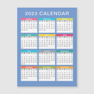 Calendario 2023 lindo y colorido Tarjeta magnéti