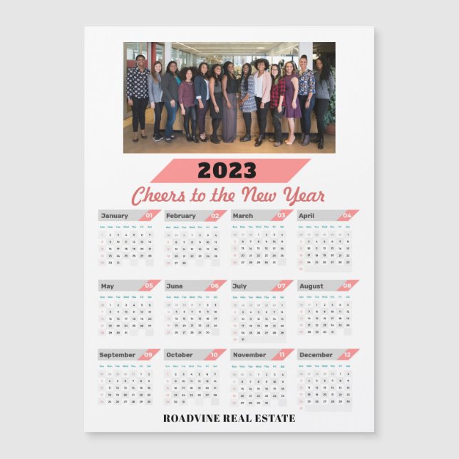 Calendario 2023 Magnético de fotografía empresaria (Anverso)
