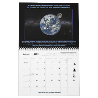 Calendario 2023 MEDIUM Psalm 19 Astronomy Society Calendar R3