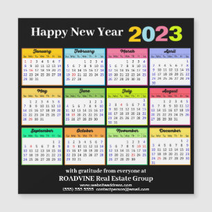 Calendario 2023 Tarjeta magnética moderna de negoc