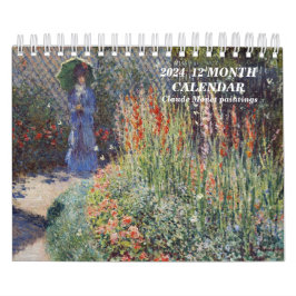 Calendario 2024  12 MONTH CALENDAR Claude Monet paintings