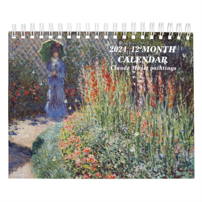 Calendario 2024  12 MONTH CALENDAR Claude Monet paintings (Tapa)