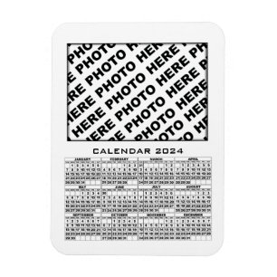 Calendario 2024 Añadir 1 fotos imán blanco