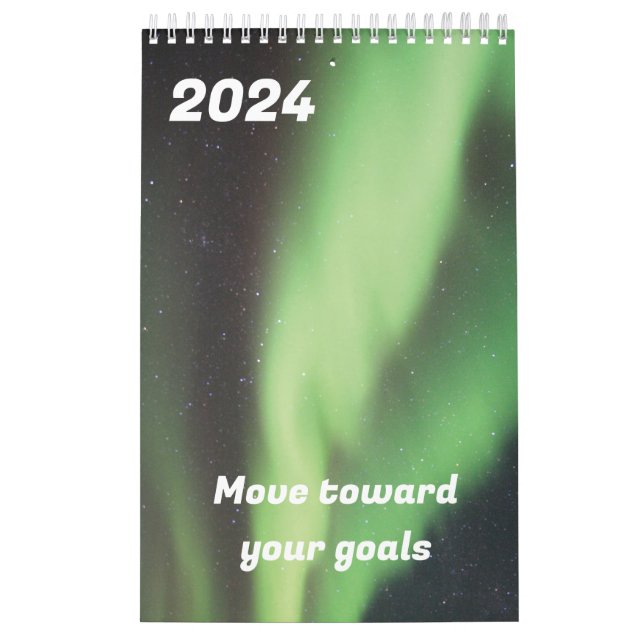 Calendario 2024 Avanzar hacia tus objetivos aurora (Tapa)