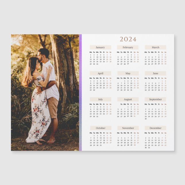 Calendario 2024 con foto personalizada (Anverso)
