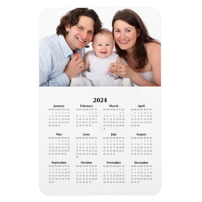 Calendario 2024 con imán fotográfico Personalizado (Vertical)
