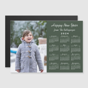 Calendario 2024 Fotografía Feliz Año Nuevo Magnet