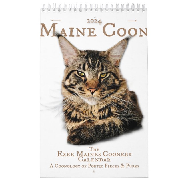 Calendario 2024 Gatos y gatos de Maine Coon, poesí (Tapa)