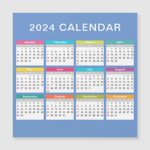 Calendario 2024 lindo y colorido   Imán